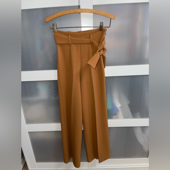 Leith Pants & Jumpsuits Leith Xxs Tan High Rise Paperbag Flare